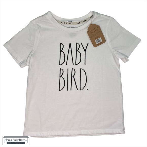 Rae Dunn Kid’s 7 Y/O BABY BIRD T-Shirt in White - Picture 1 of 6